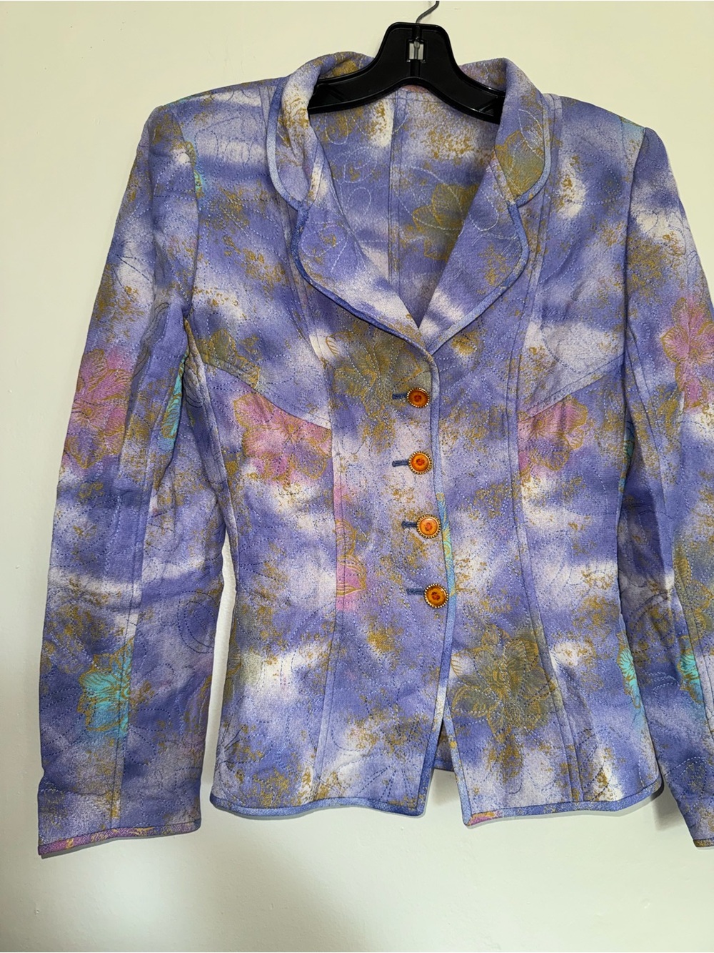 Emanuel Ungaro Lavender, Gold and Pink Floral Tailored Jacket - Picture 8 of 15